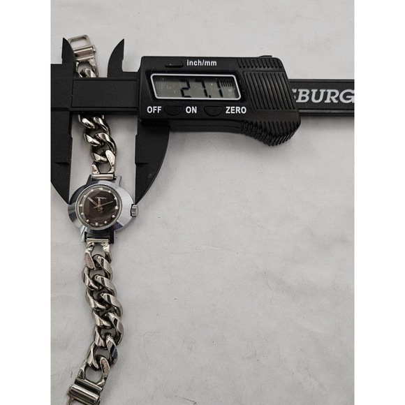 Rare Ladies Swiss Dynasty Manual Wind Watch 1 Jewel Chrome Bracelet Gorgeous main image 4